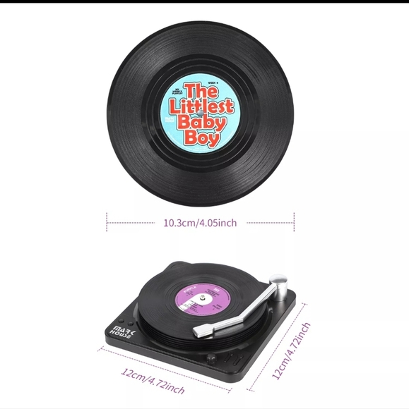 SOLD Retro Vinyl Record Coaster w/Record Player Holder - M2 - Picture 7 of 7